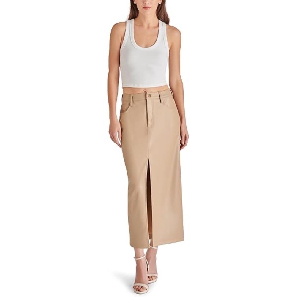 NWT - Steve Madden Tan Women's Maxi Skirt - Faux Leather
